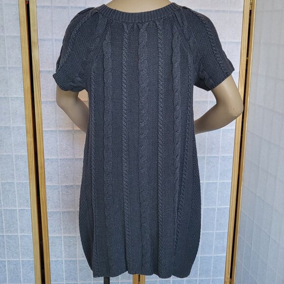 Style & Co Woman grey cable knit short sleeve sweater dress with pockets size 1X - Picture 5 of 13